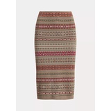 Fair Isle Linen-Blend Pencil Skirt