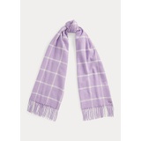 Plaid Fringe-Trim Scarf