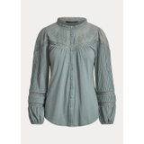 Eyelet-Embroidered Cotton-Blend Top