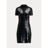 Plaid Sequined Polo Dress