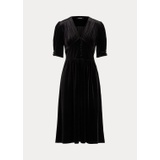 Puff-Sleeve Velvet Dress