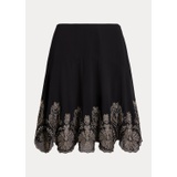 Embroidered Georgette A-line Miniskirt