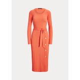 Belted Rib-Knit Dress