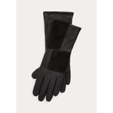 Touch Screen Suede-Patch Leather Gloves