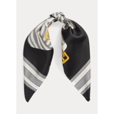 Belting-Print Silk Twill Square Scarf