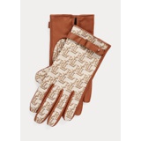 Monogram Jacquard & Leather Tech Gloves