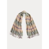 Plaid Fringe-Trim Scarf