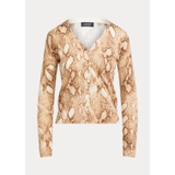 Snakeskin-Print Cotton-Blend Cardigan