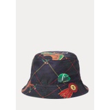 Equestrian-Print Twill Bucket Hat