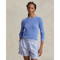 Cable-Knit Cotton-Blend Crewneck Sweater