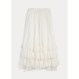 Ruffle-Trim Cotton Voile Skirt