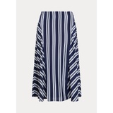 Striped Crepe Skirt