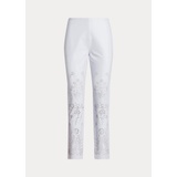 Eyelet-Embroidered Leather Ankle Pant