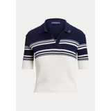 Color-Blocked Merino-Silk Polo Sweater