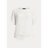 Cotton Mesh Short-Sleeve Sweater
