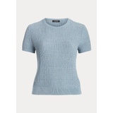 Linen-Cotton Short-Sleeve Sweater