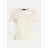 Linen-Cotton Short-Sleeve Sweater