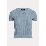 Linen-Cotton Short-Sleeve Sweater