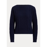 Aran-Knit Cotton Boatneck Sweater