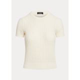 Linen-Cotton Short-Sleeve Sweater