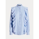 Ruffle-Trim Linen Shirt