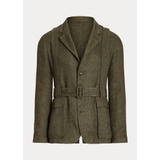 Hand-Tailored Linen Belted Suit Jacket