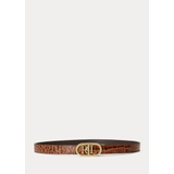 Logo Reversible Leather Skinny Belt