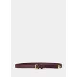 Pebbled Leather Skinny Belt