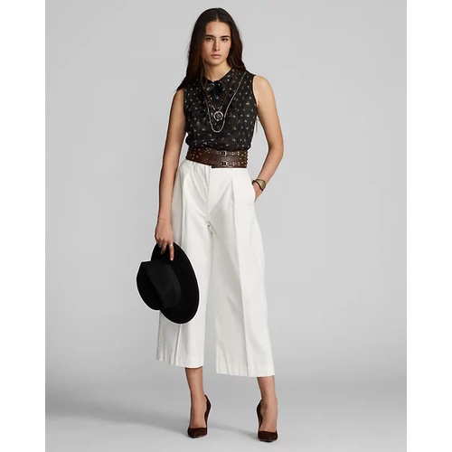 폴로 랄프로렌 Cropped Poplin Wide-Leg Pant