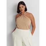 Stretch Jersey Ring-Front Halter Top
