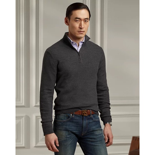 폴로 랄프로렌 Wool Pique Quarter-Zip Sweater