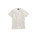 Waffle-Knit Short-Sleeve Henley Shirt