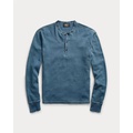 Indigo Jacquard-Knit Henley