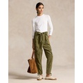 Linen-Blend Twill Cargo Pant