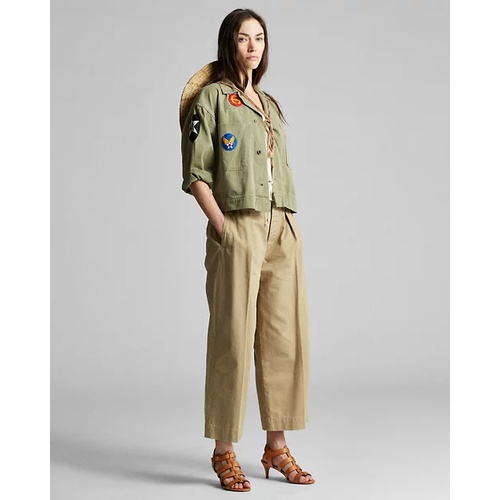 폴로 랄프로렌 Cropped Cotton Wide-Leg Pant