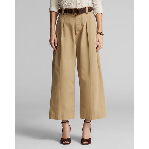 폴로 랄프로렌 Cropped Cotton Wide-Leg Pant