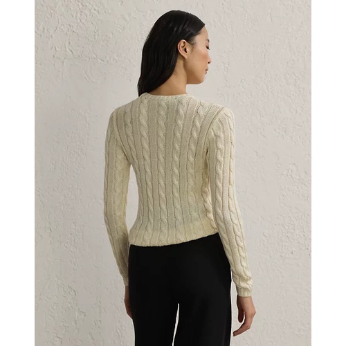 폴로 랄프로렌 Cable-Knit Silk Crewneck Sweater
