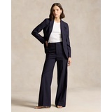 Stretch Wool Faille Wide-Leg Pant