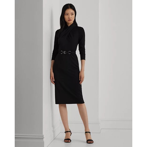 폴로 랄프로렌 Belted Mockneck Jersey Dress