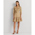 Belted Satin Shantung Shirtdress