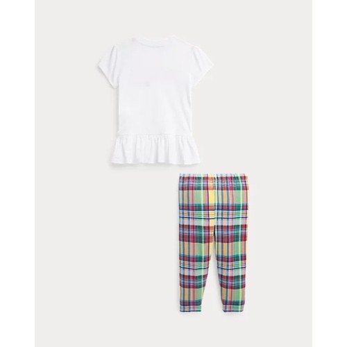 폴로 랄프로렌 Logo Jersey Tee & Plaid Legging Set