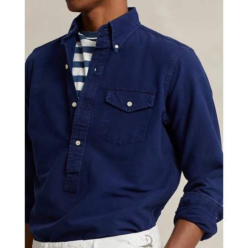 폴로 랄프로렌 Classic Fit Indigo Oxford Popover Shirt