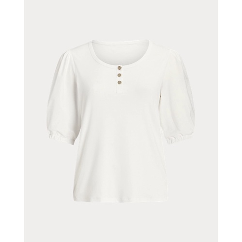 폴로 랄프로렌 Stretch Cotton Puff-Sleeve Henley Tee