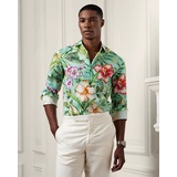 Botanical-Print Linen Shirt
