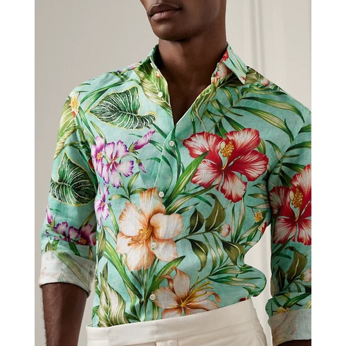 폴로 랄프로렌 Botanical-Print Linen Shirt