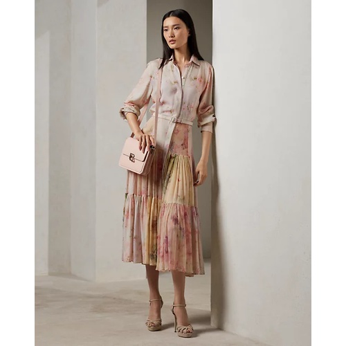 폴로 랄프로렌 Ellasandra Floral Silk Gauze Day Dress