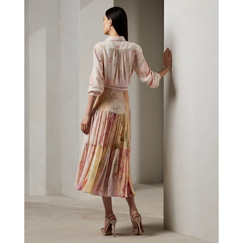 폴로 랄프로렌 Ellasandra Floral Silk Gauze Day Dress