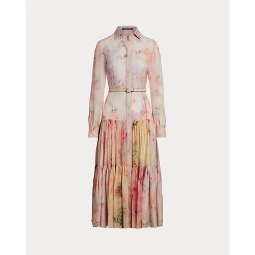 폴로 랄프로렌 Ellasandra Floral Silk Gauze Day Dress