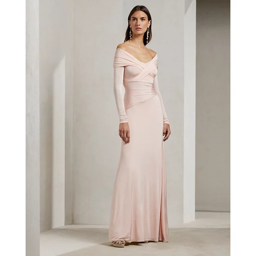 폴로 랄프로렌 Knit Off-the-Shoulder Evening Dress