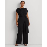 Tie-Front Jersey Wide-Leg Jumpsuit